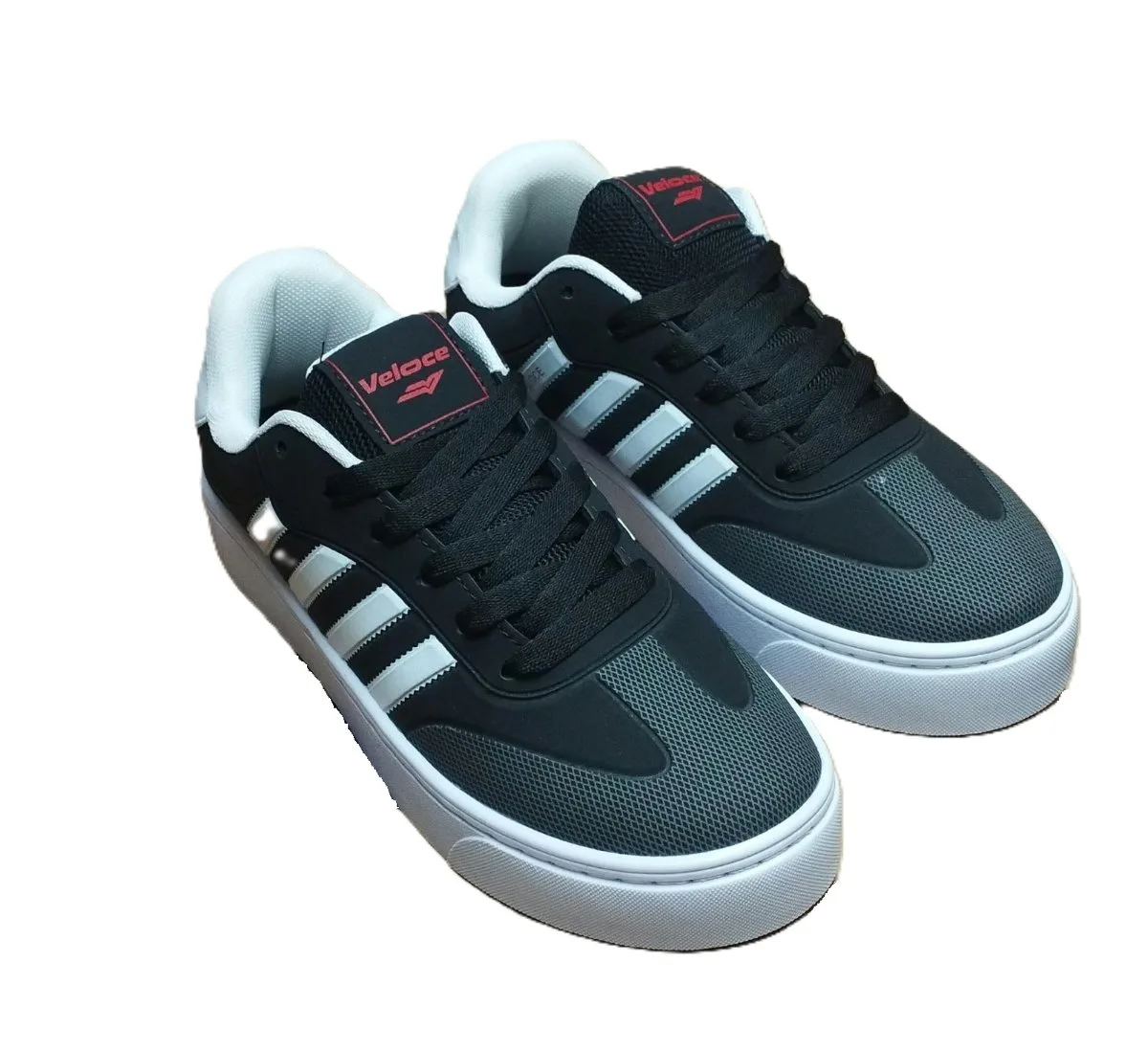 VELOCE TENIS CASUAL UNISEX V80000 PRETO BRANCO