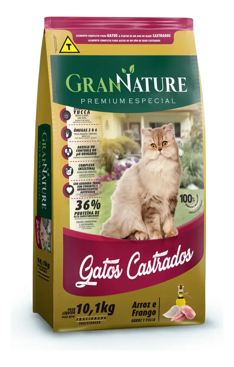Ração GranNature Gato Castrado 3kg