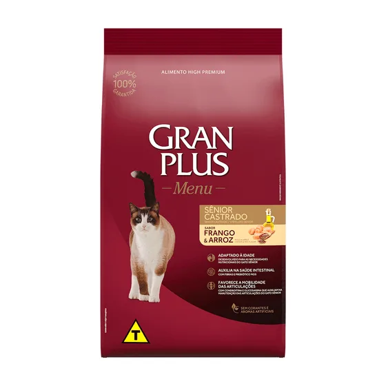 Ração GranPlus Menu Gato Sênior Castrados 3kg