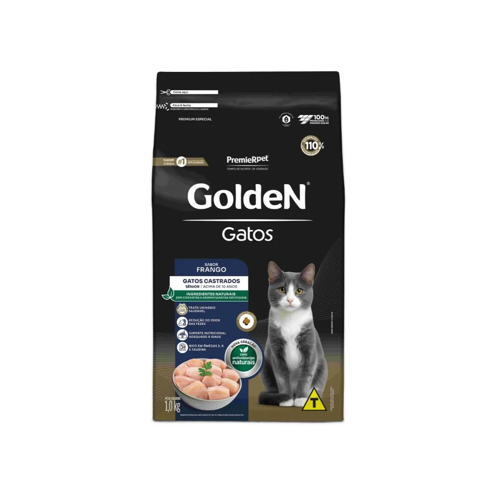Ração Golden Gatos Sênior Castrados 3kg