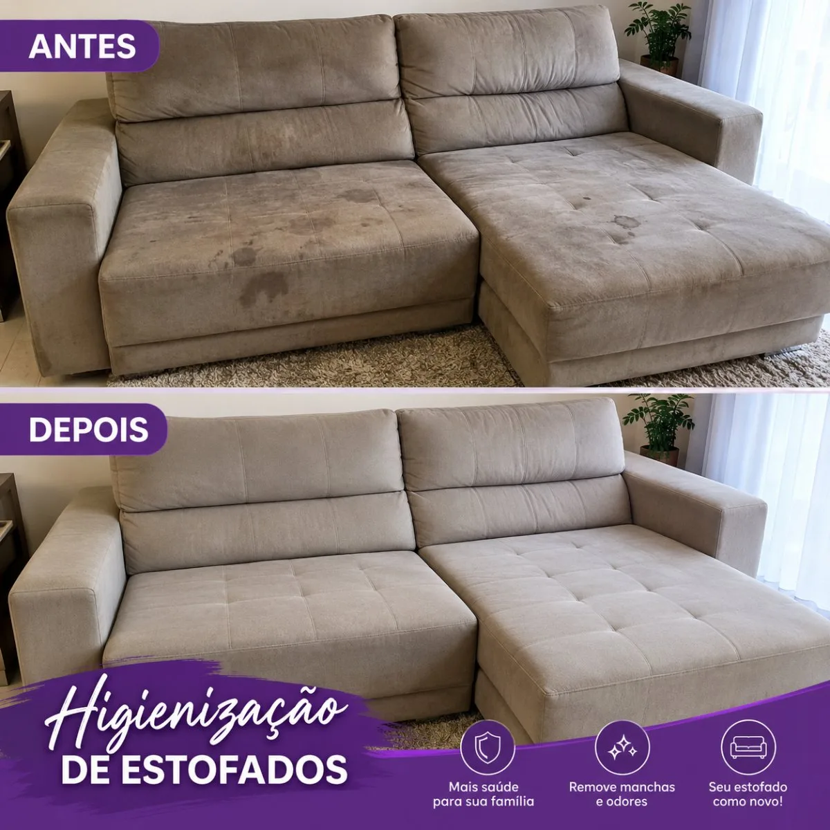 Higienização em estofados