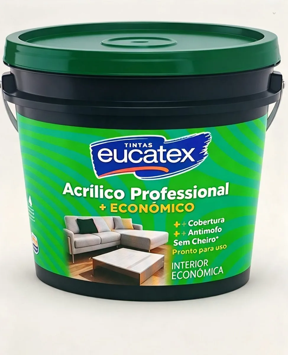 TINTA ACRÍLICA BRANCO FOSCO BALDE 15L - EUCATEX