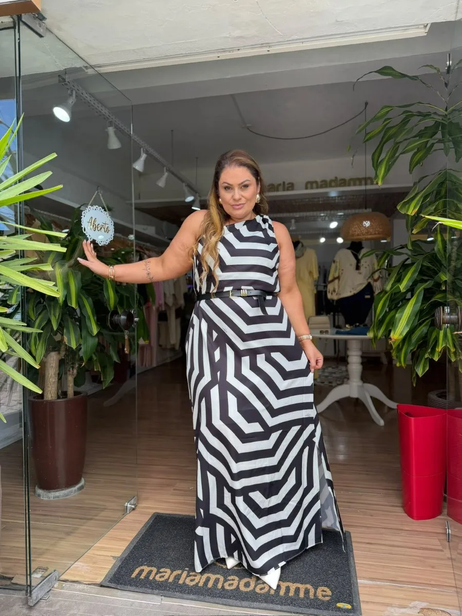 VESTIDO DE OMBRO ÚNICO COM ARGOLA