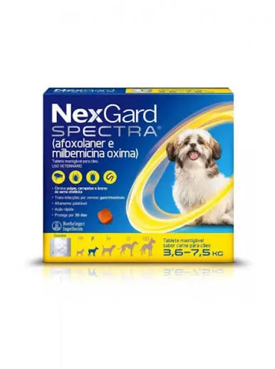 NexGard Spectra para Cães de 3,6 a 7,5 kg
