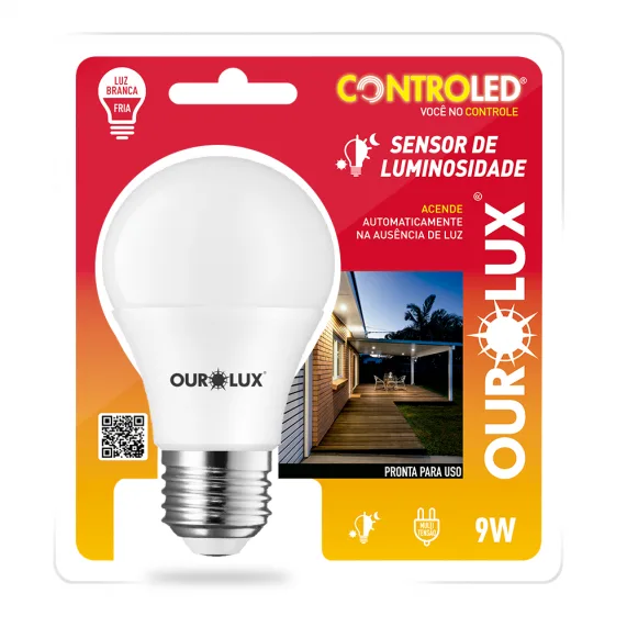 Lâmpada Ourolux 9w Com Sensor de Luminosidade
