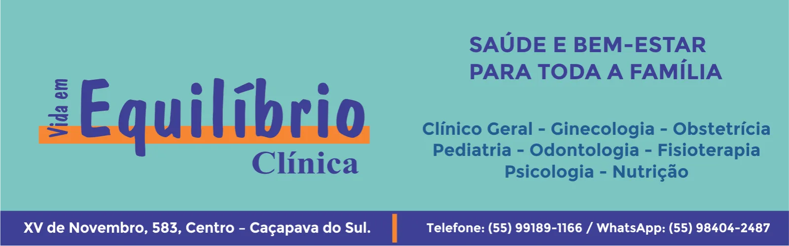 Banner da loja Clínica Vida em Equilíbrio